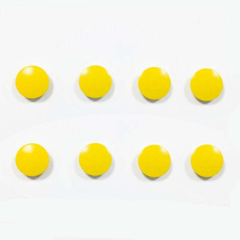 Imán redondo amarillo - Juego de 8 piezas