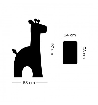 Gráfico magnético de pared con forma de jirafa
