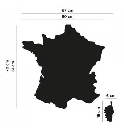 Gráfico de pared de pizarra magnética con el mapa de Francia 