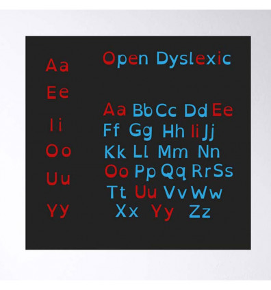 alfabeto magnético Open dyslexic - set de 129 imanes