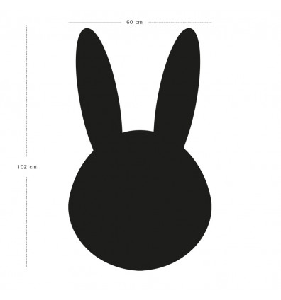 Dimensiones Gráfico de pared de pizarra magnética en forma de cabeza de conejo
