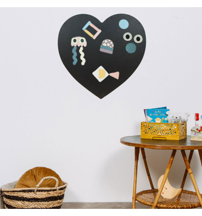 Gráfico mural magnético en forma de corazón para decorar la habitación de un niño - Gráfico para crear una zona de juegos