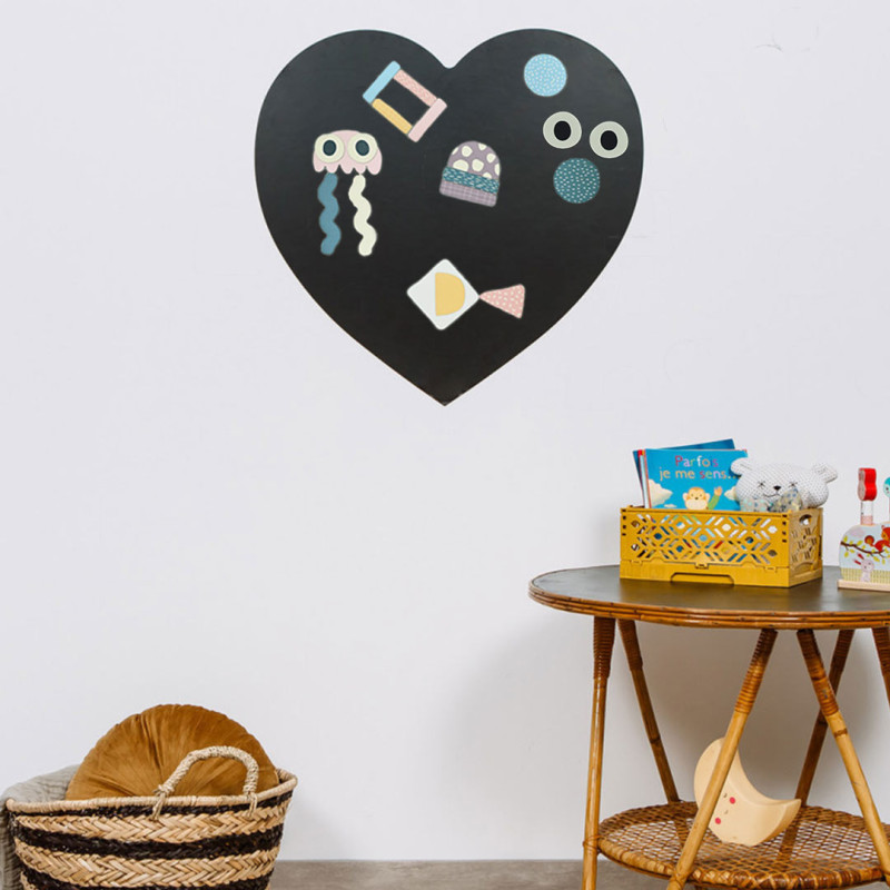 Gráfico mural magnético en forma de corazón para decorar la habitación de un niño - Gráfico para crear una zona de juegos