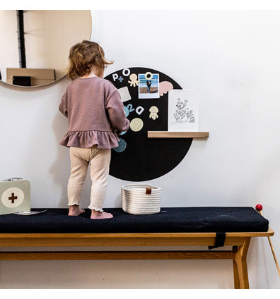 Tablero magnético redondo negro ideal para la habitación de los niños o el recibidor - Ferflex