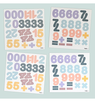 números magnéticos de colores pastel - set de 100 imanes blandos para niños - Ferflex