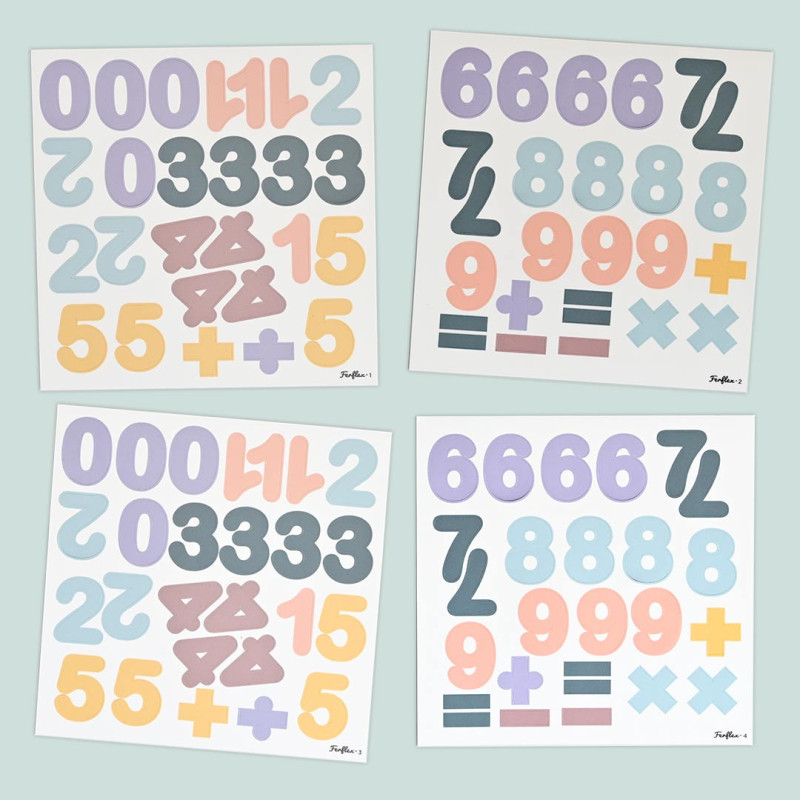 números magnéticos de colores pastel - set de 100 imanes blandos para niños - Ferflex