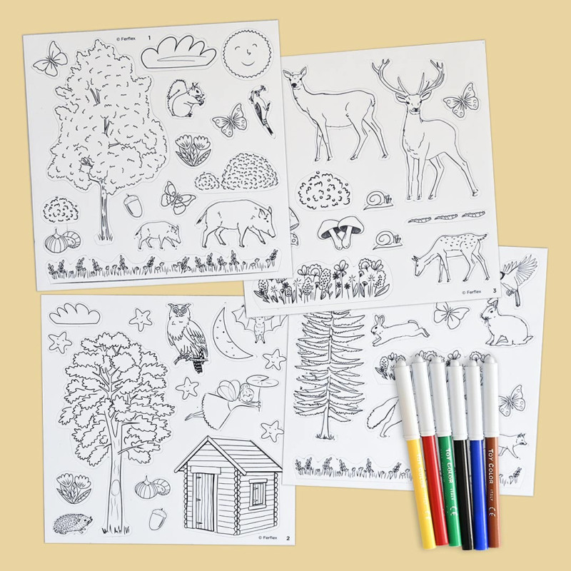 Mi primer libro colorear 1 año +: 100 dibujos con letras, números, formas,  juguetes y animales de la A a la Z. - Cuadernos y fichas para colorear