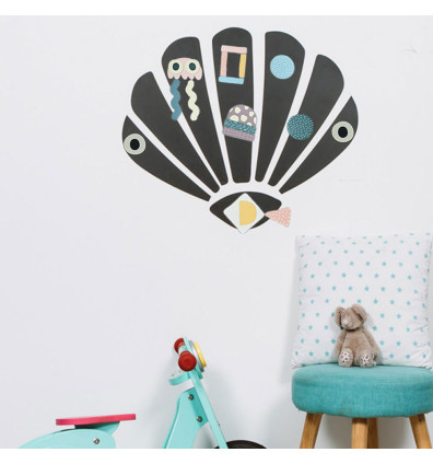 Gráfico magnético de pared con forma de concha marina, ideal para decorar la habitación de un niño a partir de 3 años. Ferflex
