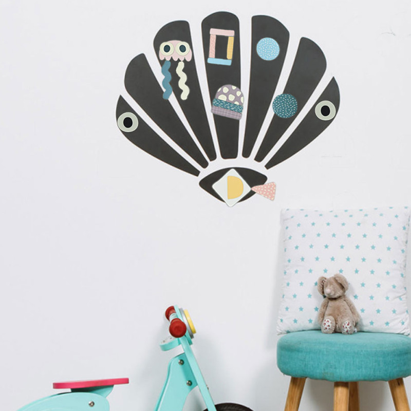 Gráfico magnético de pared con forma de concha marina, ideal para decorar la habitación de un niño a partir de 3 años. Ferflex