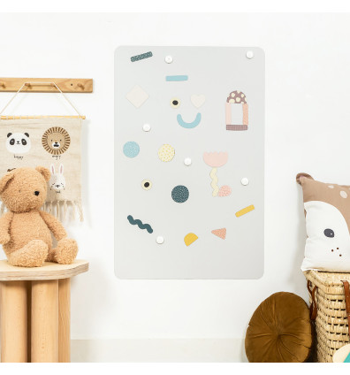 Papel pintado magnético beige gris para decorar el dormitorio de un niño - Ferflex