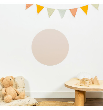 Pizarra magnética redonda rosa y beige para dormitorio infantil - Ferflex