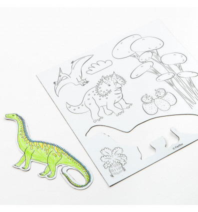 Tarjetas para colorear - Dinosaurios