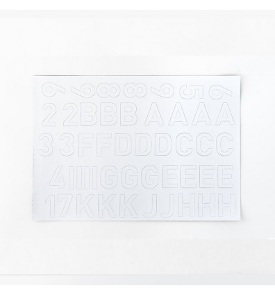 Formas magnéticas del alfabeto y los números - blanco - 95 piezas
